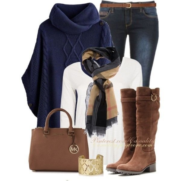 conjunto de suéter marrón