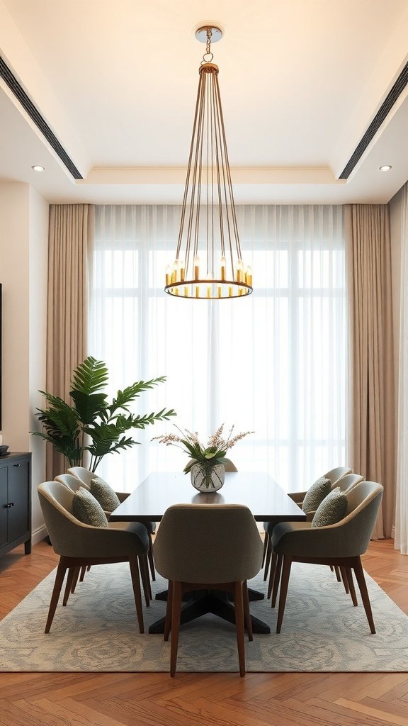 Candelabro contemporáneo en un comedor moderno