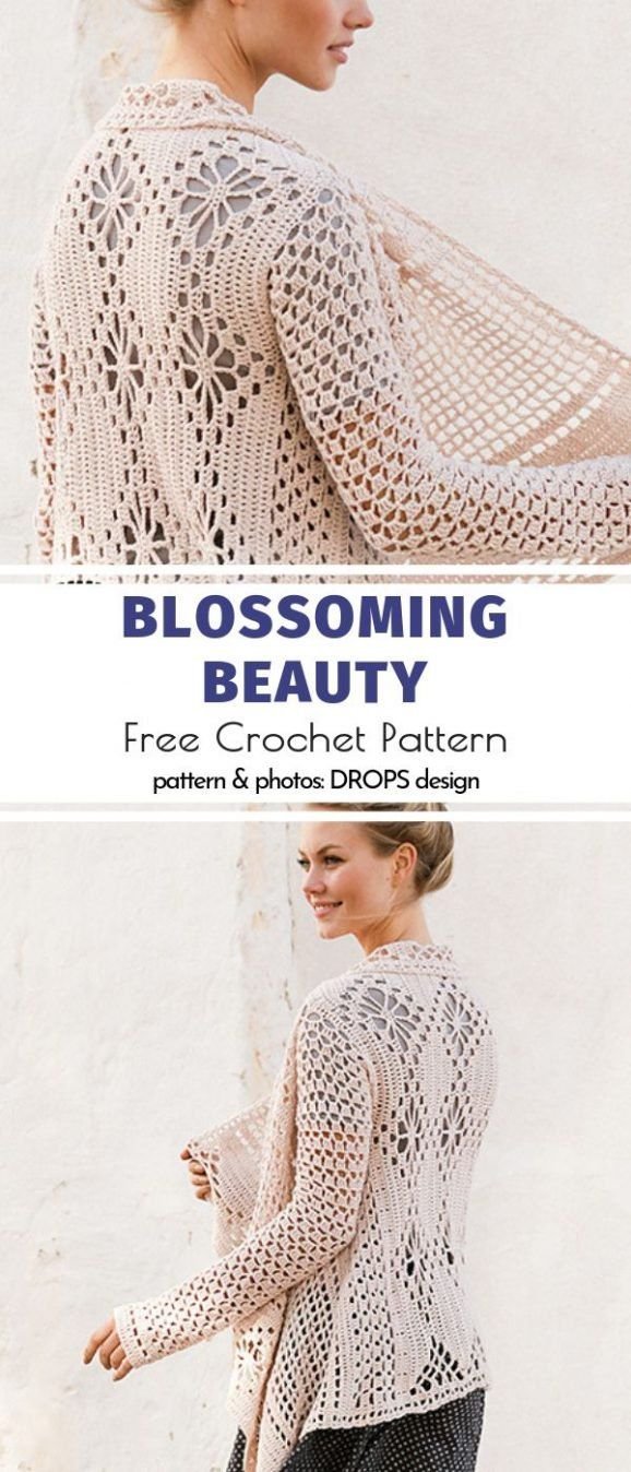 Patrones gratis de cárdigans de encaje a crochet - patrón de cárdigan a crochet gratis para mujeres