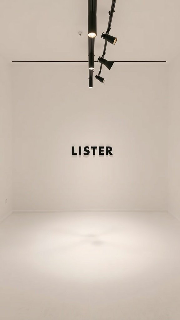 Espacio con focos orientables en un ambiente minimalista