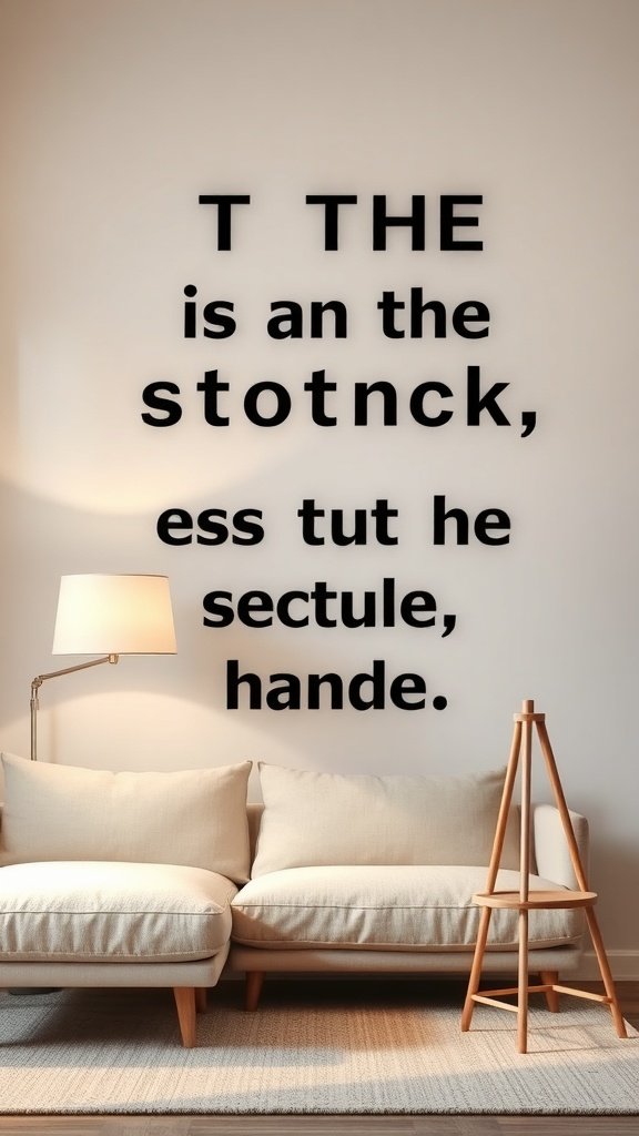 Lámpara de pie con pantalla de lino junto a un sofá claro en un ambiente minimalista.