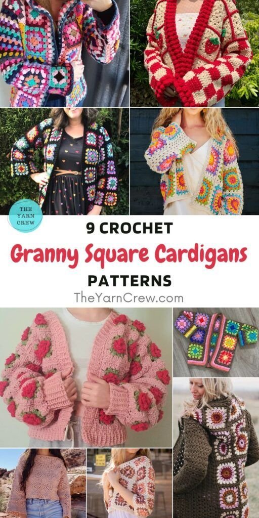 9 patrones de cárdigan de cuadrados de abuelita a crochet | The Yarn Crew - patrón de cárdigan de crochet gratis para mujeres