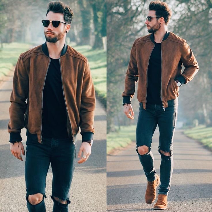 34 ideas de conjuntos con chaqueta de ante para hombre - conjunto con chaqueta marrón