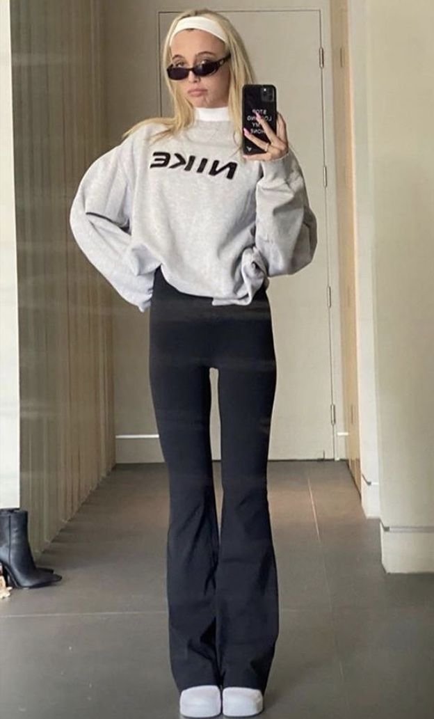 Conjunto de leggings acampanados para invierno