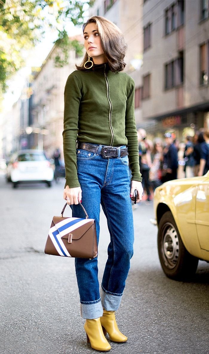 Cárdigans verde oliva | HOWTOWEAR Moda - Conjunto con suéter verde oscuro