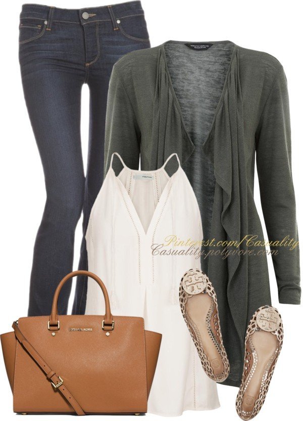 conjunto de suéter verde oscuro