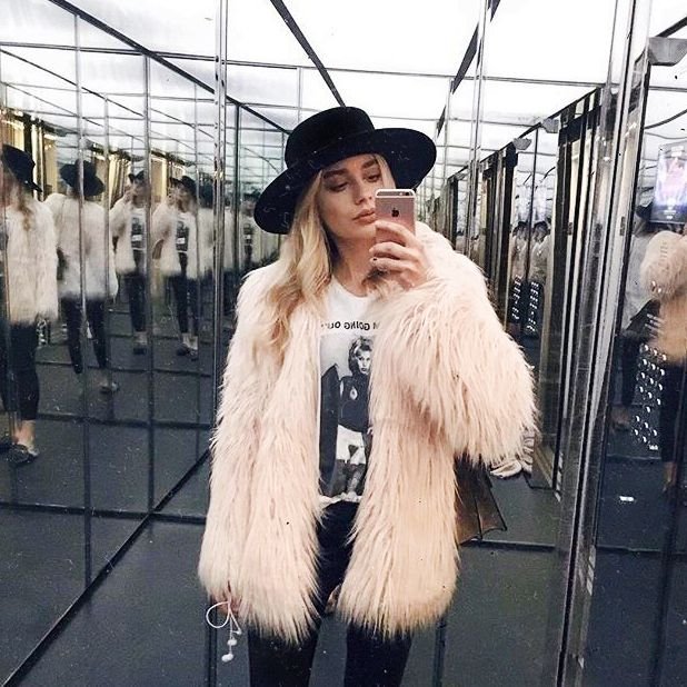 Abrigo de piel sintética Tart Rella: conjunto de chaqueta de piel