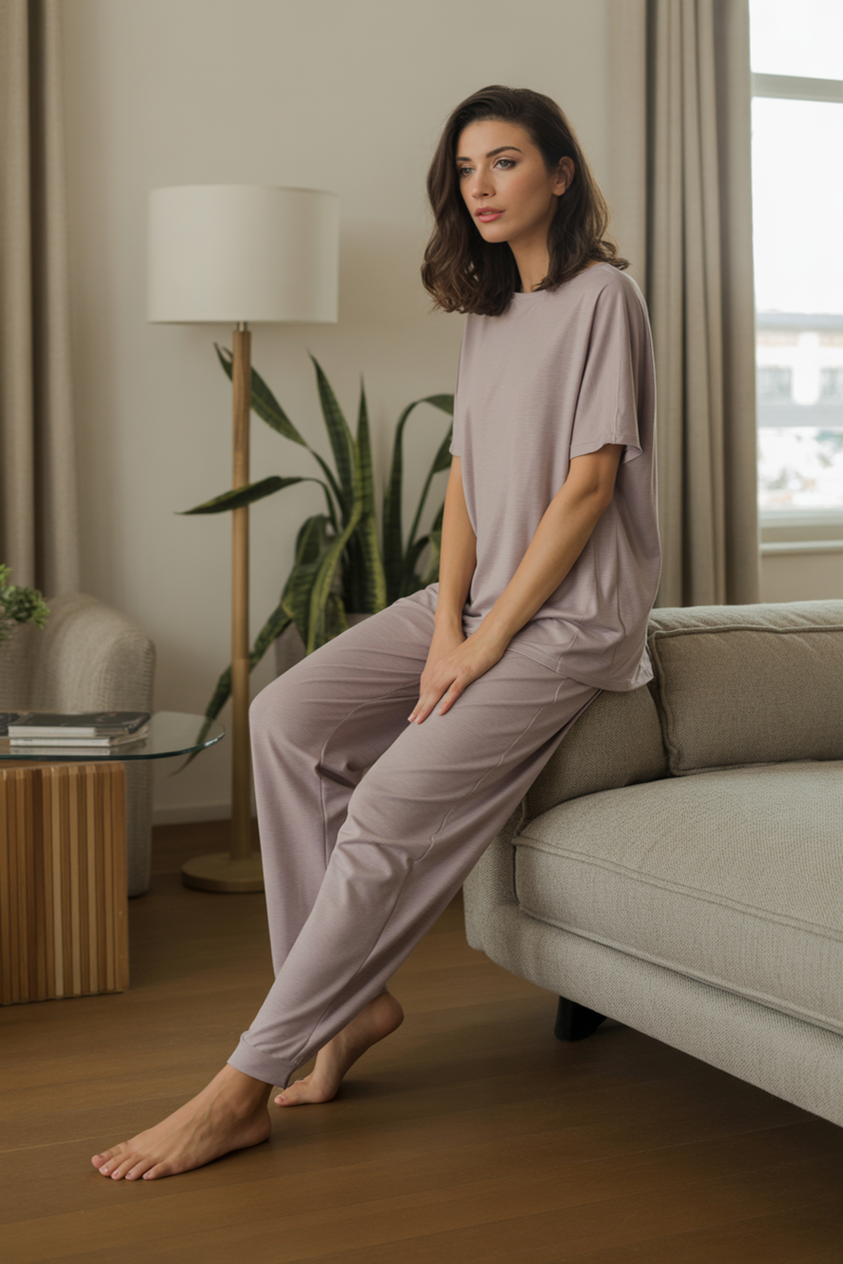 Leggings de Tela Modal Suave para Descanso