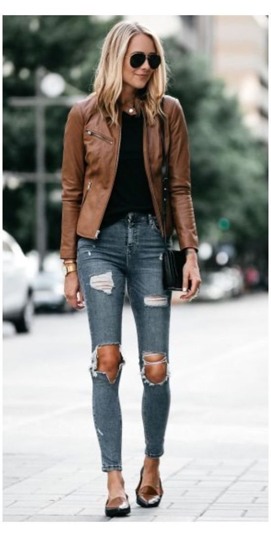 13 ideas de inspiración para conjuntos con chaqueta de cuero marrón | conjuntos con chaqueta de cuero, chaqueta de cuero marrón, conjuntos con chaqueta - conjuntos con chaqueta de cuero marrón para mujer