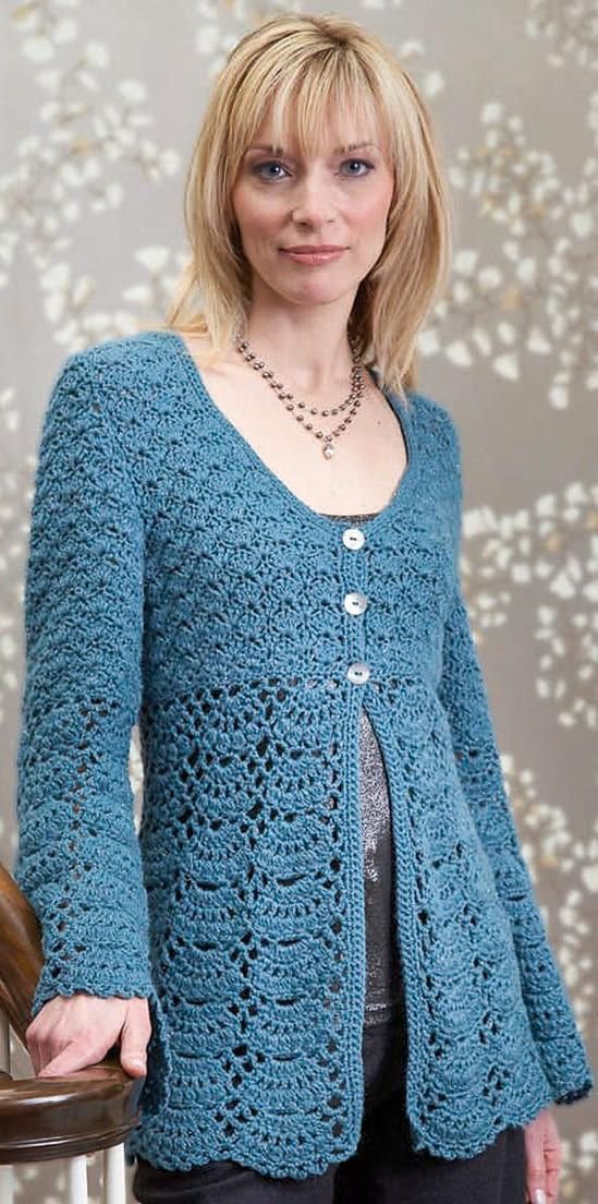 17 Patrones de Cárdigans de Crochet de Nueva Tendencia - Blog de Mujeres de Womensays.com - Patrón de Cárdigan de Crochet Gratis para Mujeres