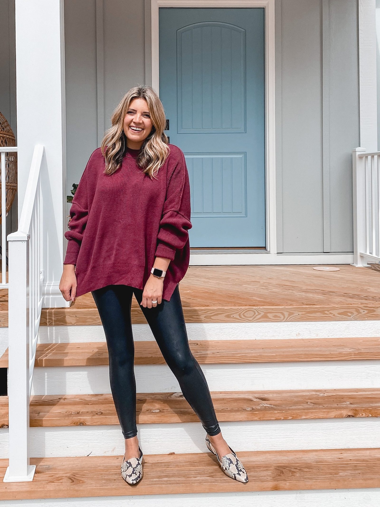 Conjunto de leggings de piel sintética