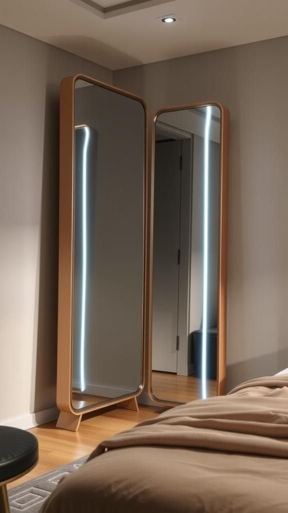 Espejos de Piso con Iluminación Integrada para Ambientes Modernos