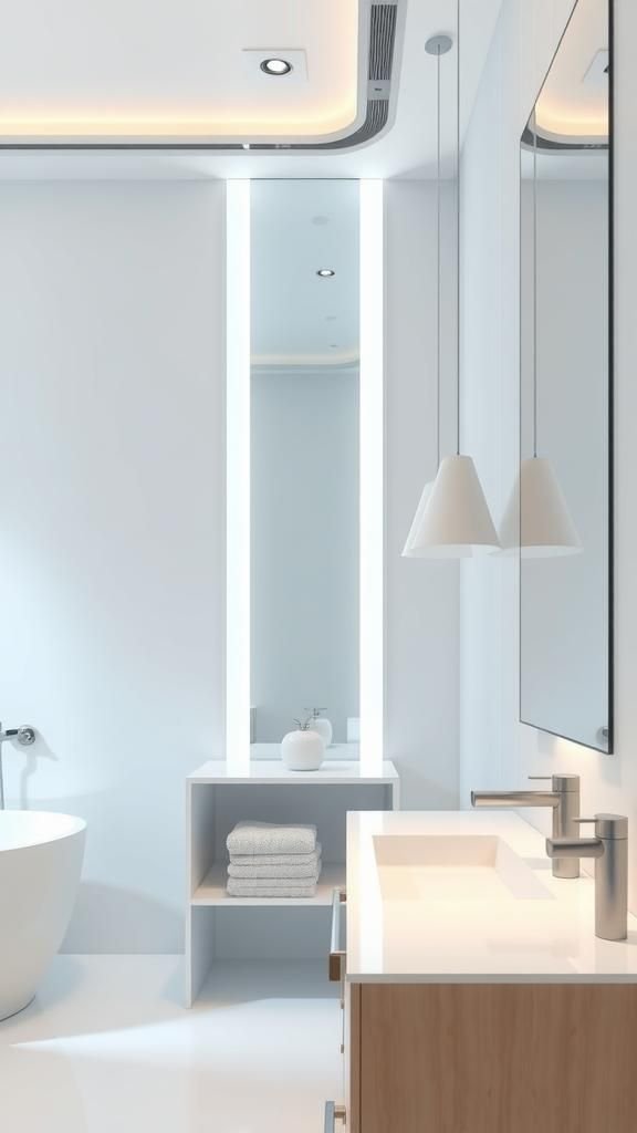 Incorpora Espejos de Piso en Baños Amplios para Más Luz