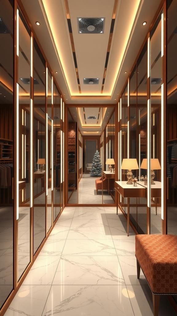 Usa Espejos de Piso para Crear un Vestidor Elegante