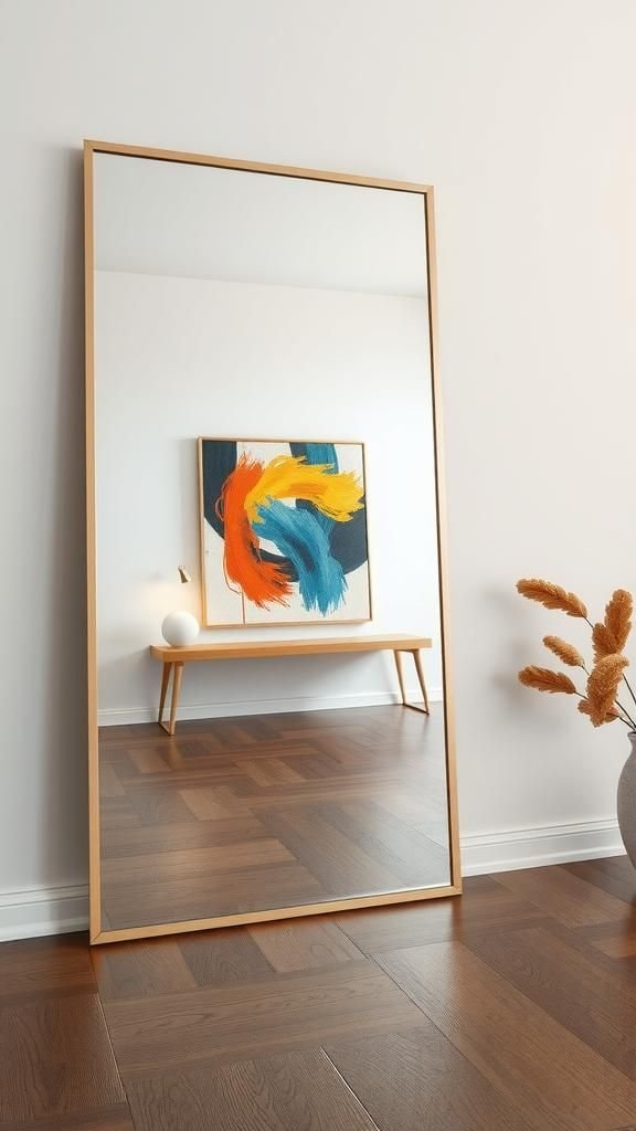 Utiliza Espejos de Piso para Reflejar Obras de Arte