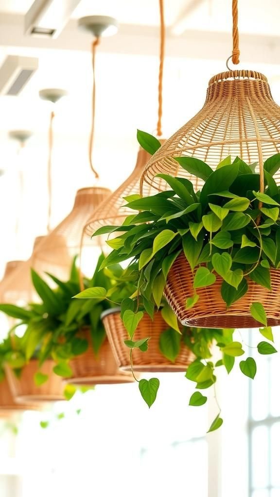Incorpora Cestas Colgantes Con Plantas Para Originalidad