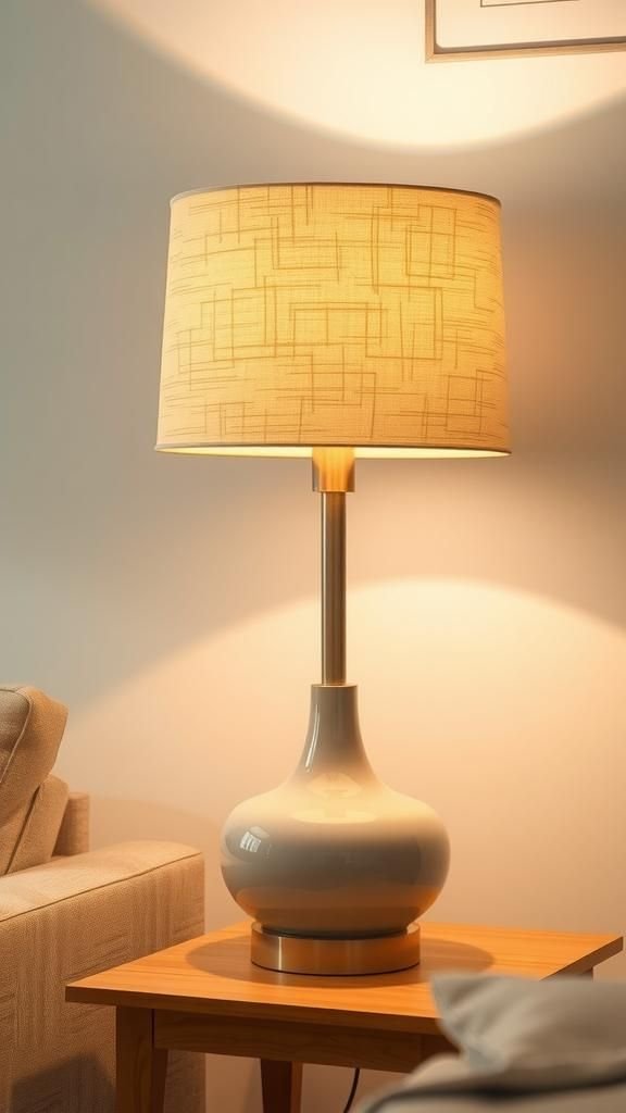 Lámparas Con Pantallas De Lino Para Iluminación Cálida