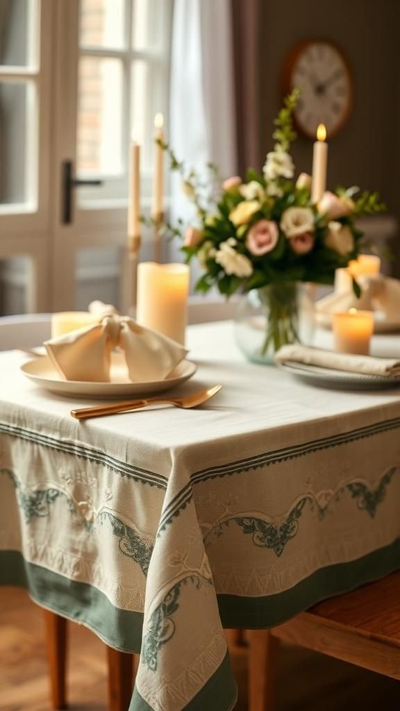 Manteles De Lino Con Encaje Para Un Toque Romántico