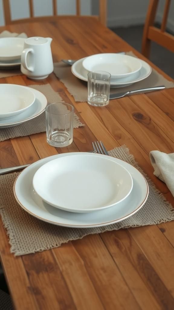 Manteles Individuales De Lino Para Mesas Con Detalle Natural