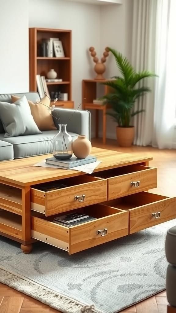 Mesa De Centro Con Almacenaje Oculto