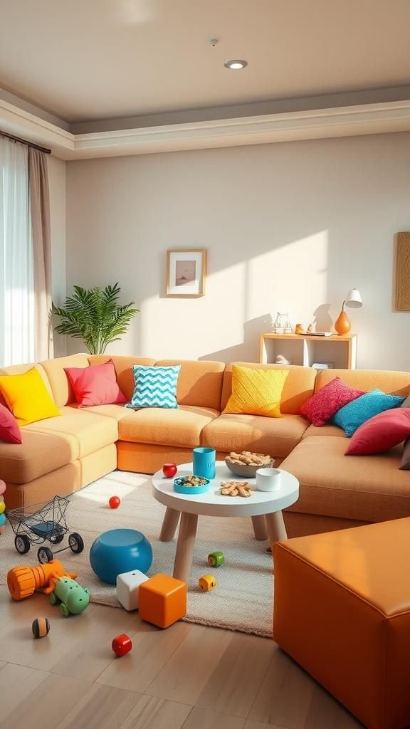 Crea un Área de Juegos Familiar con Sofás Modulares