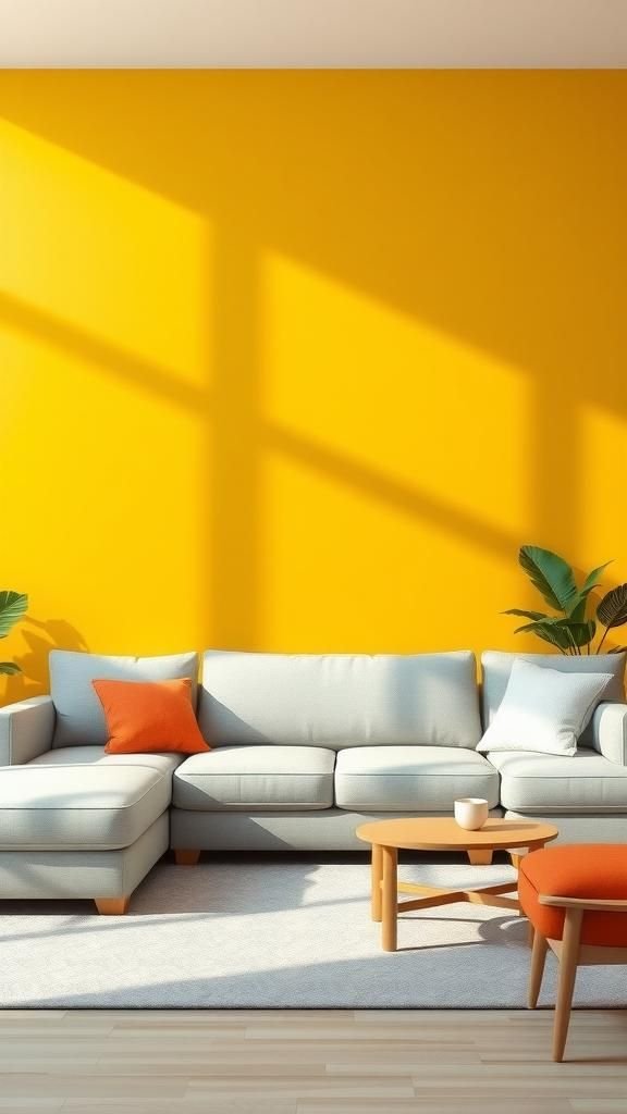 Destaca el Sofá Modular con una Pared de Color