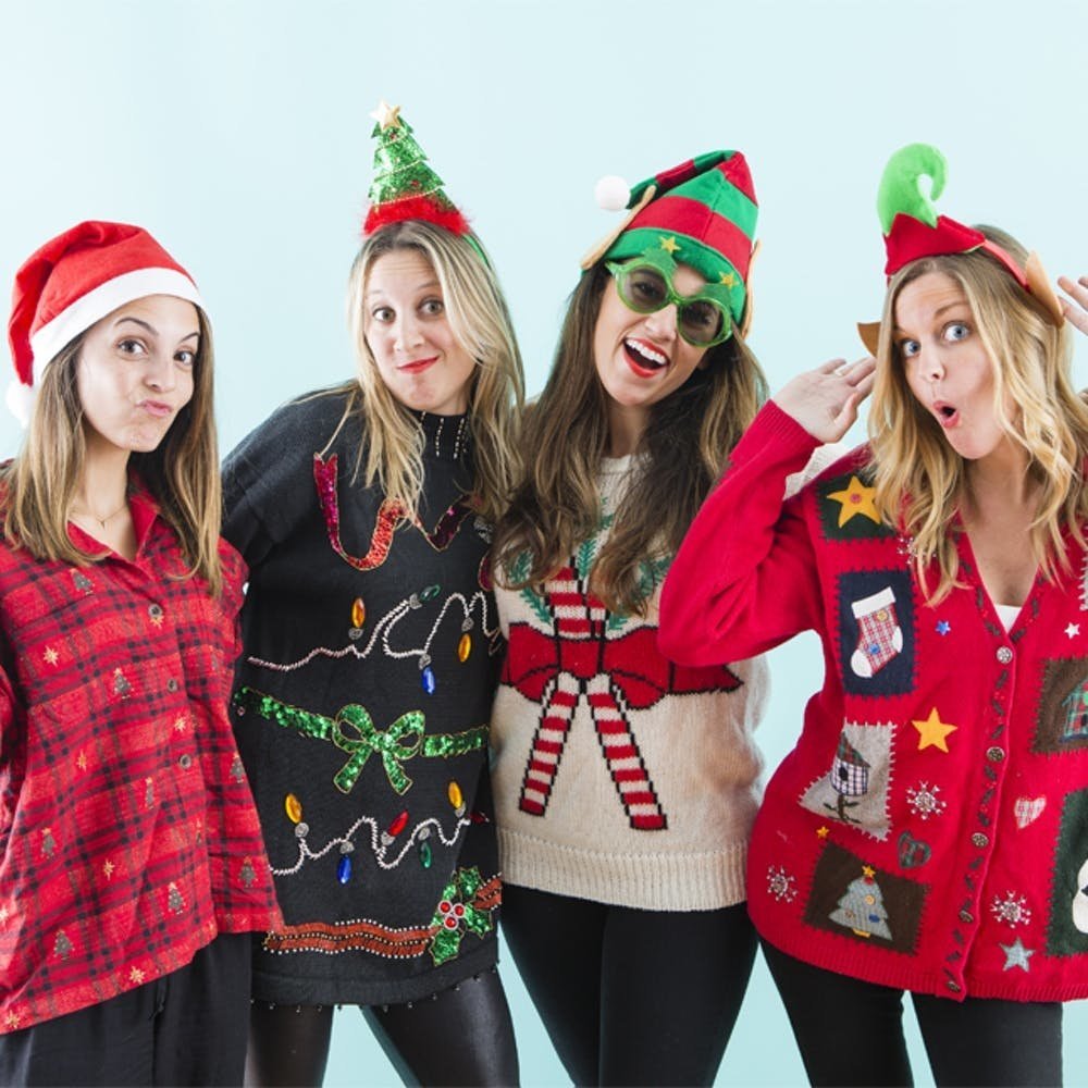 conjunto de suéter navideño