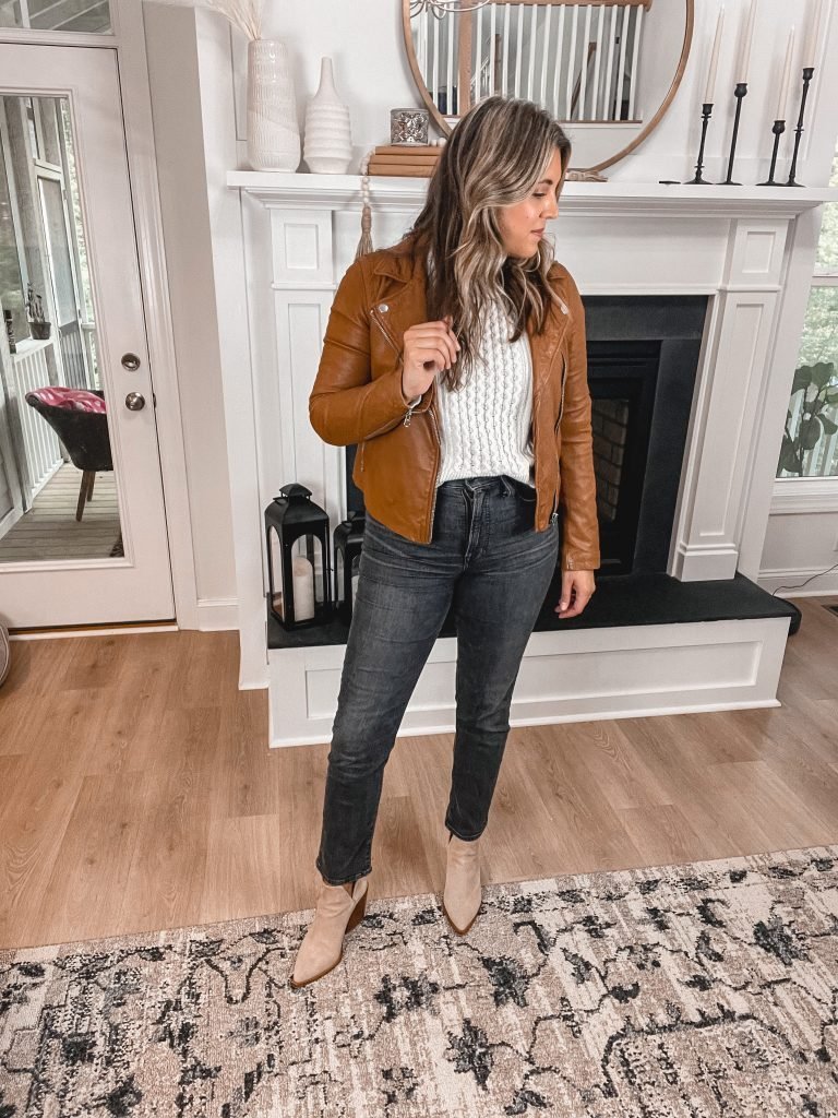 Cinco conjuntos con chaqueta de cuero marrón - Por Lauren M - conjuntos con chaqueta de cuero marrón para mujer