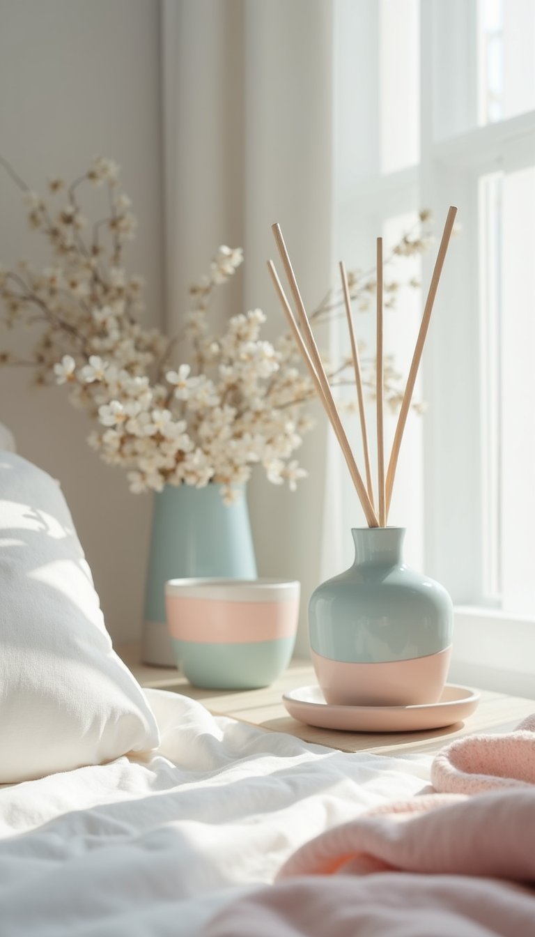 Difusor Artesanal Pintado Con Colores Pastel