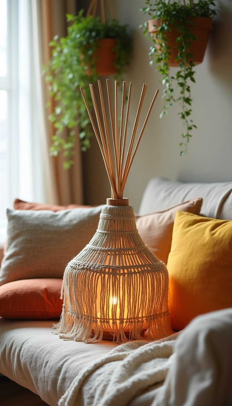 Difusor Bohemio Con Flecos Y Textura Natural