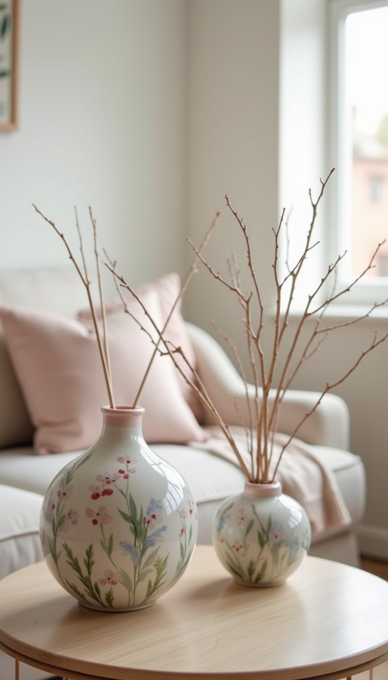 Difusor Floral En Jarrón Pintado A Mano