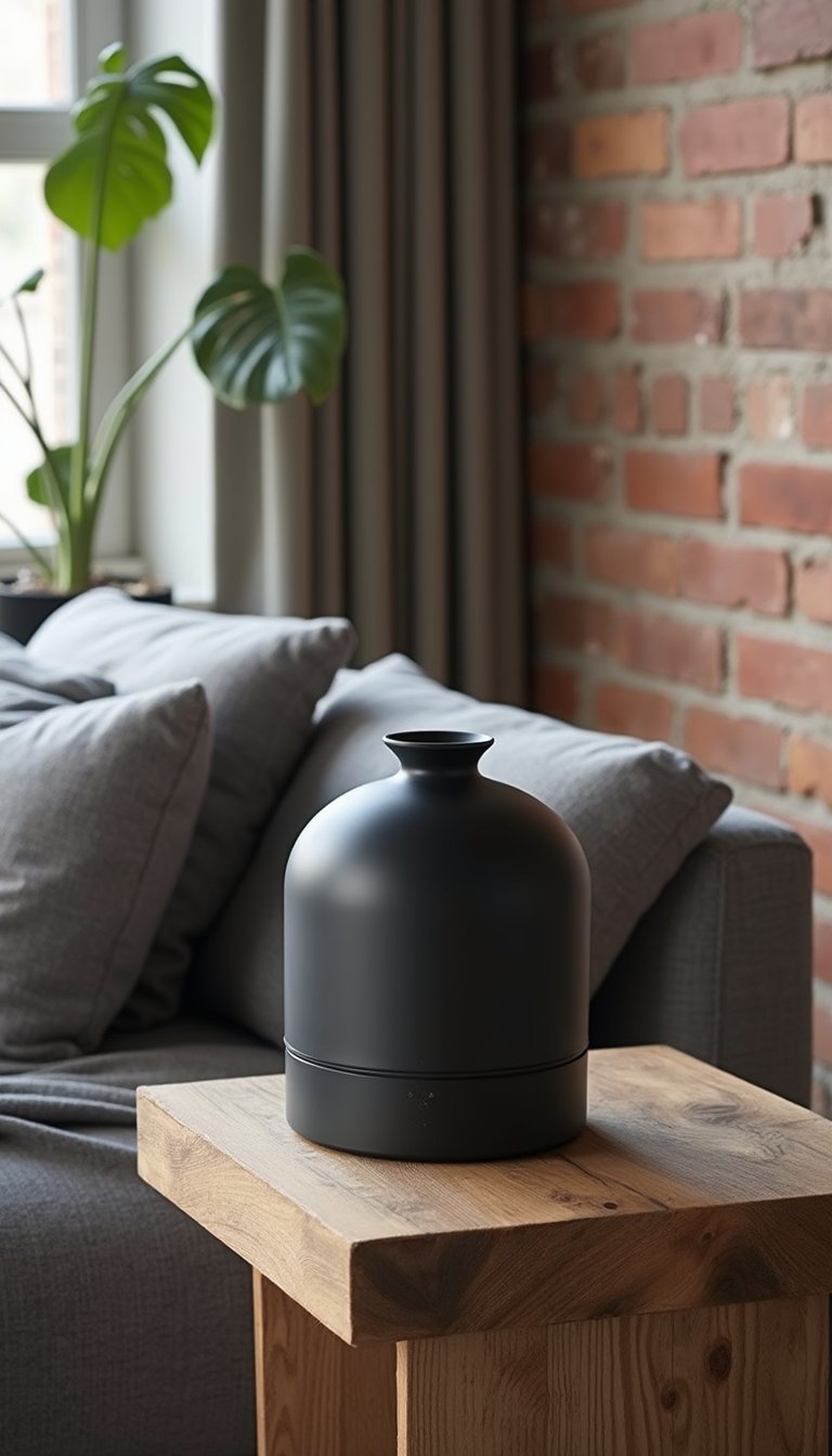 Difusor Metálico Negro Para Estética Industrial