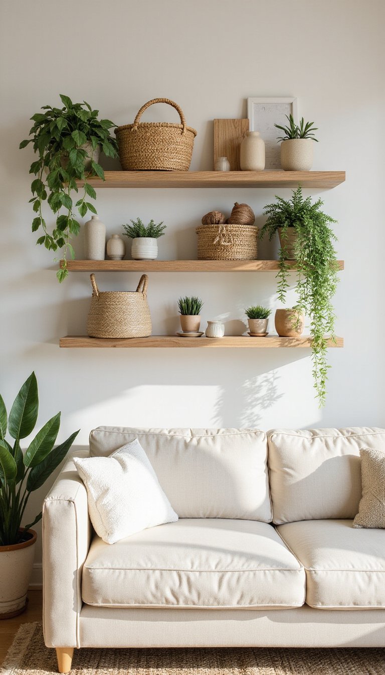 Cestas Flotantes Con Estantes Sutiles Y Verde