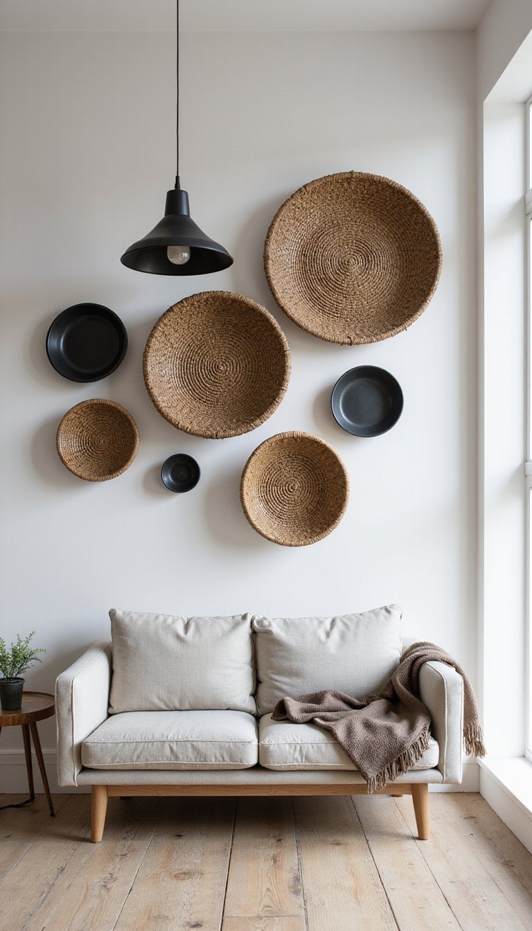 Cestas Tejidas Con Detalles En Negro Mate