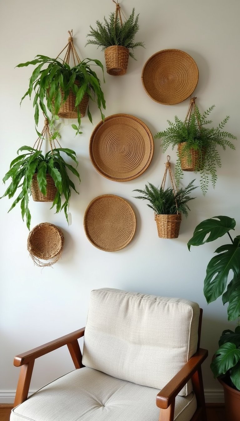 Collage De Cestas Y Plantas Colgantes Para Sala