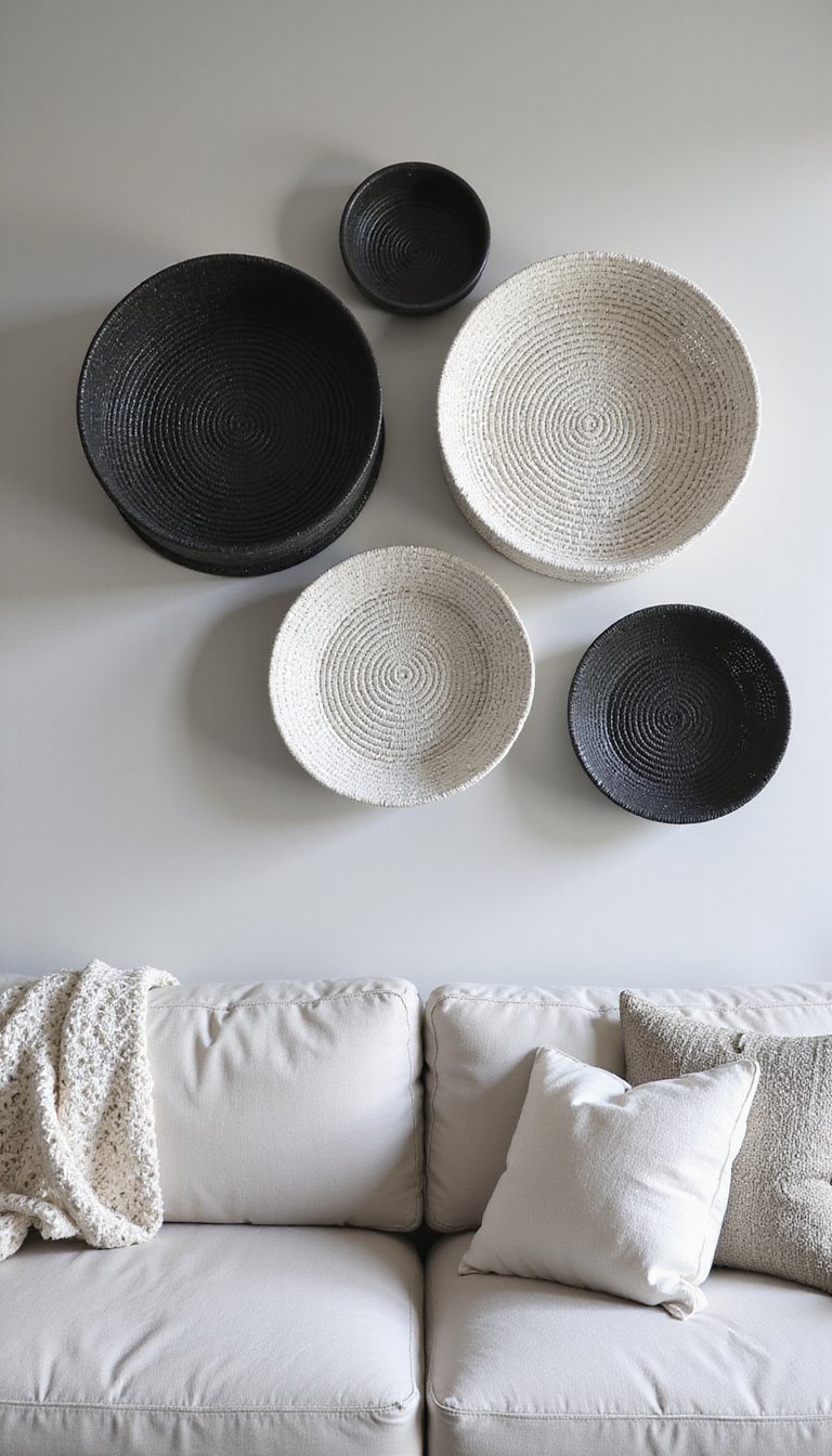 Contraste Monocromo Con Cestas Negras Y Blancas