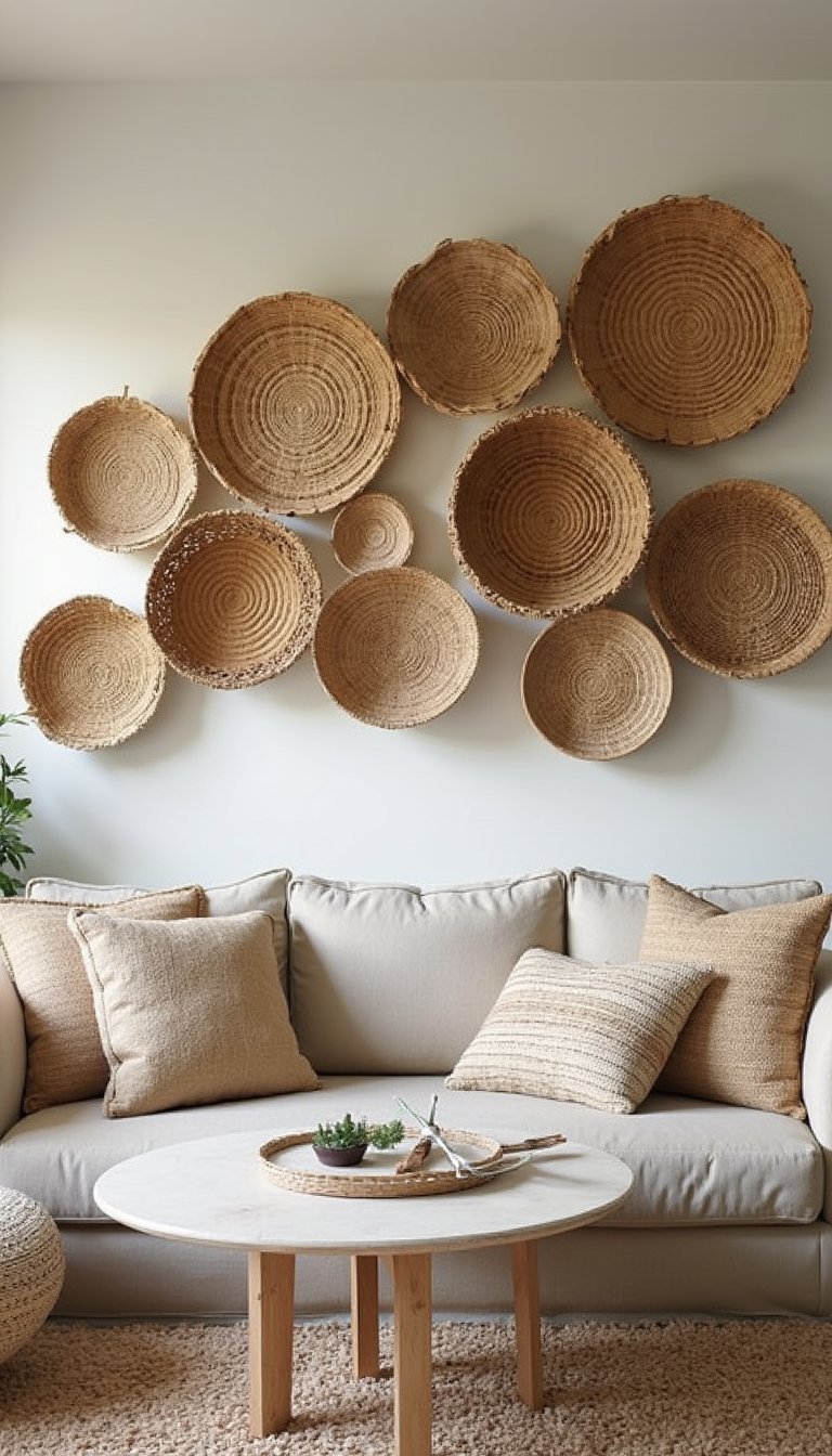 Mosaico De Cestas En Tonos Tierra Cálidos