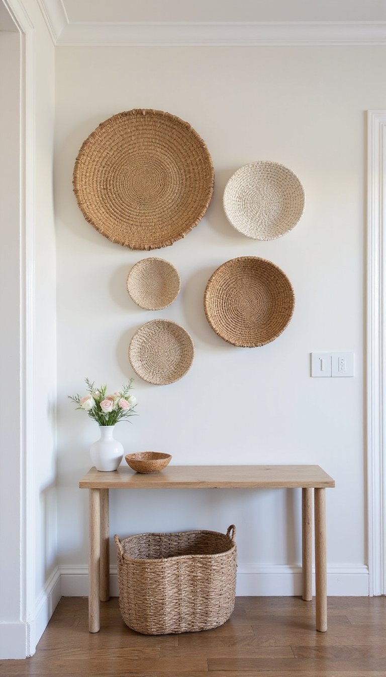 Pared Asimétrica Con Cestas Redondas Y Ovaladas