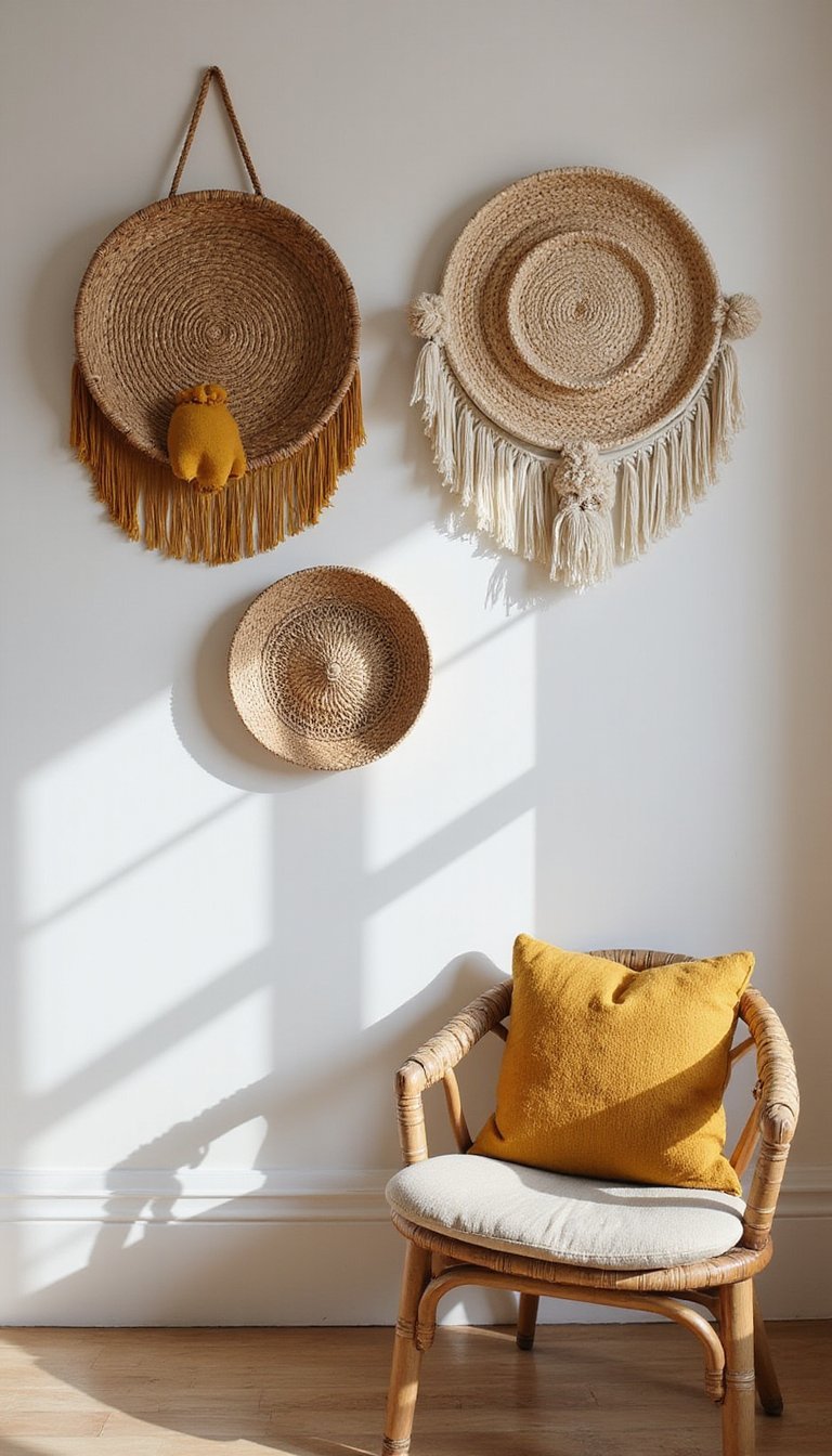 Sentido Bohemio Con Cestas Naturales Y Flecos