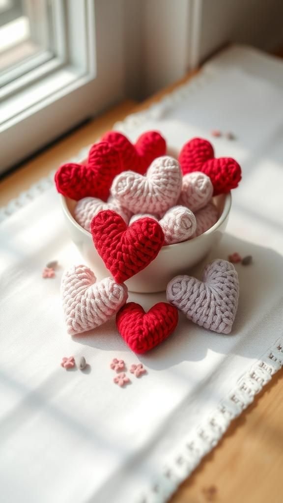 Mini Amigurumi Heart For Sweet Tokens