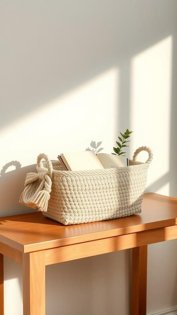 Rustic Basket Organizer For Entryway Or Desk