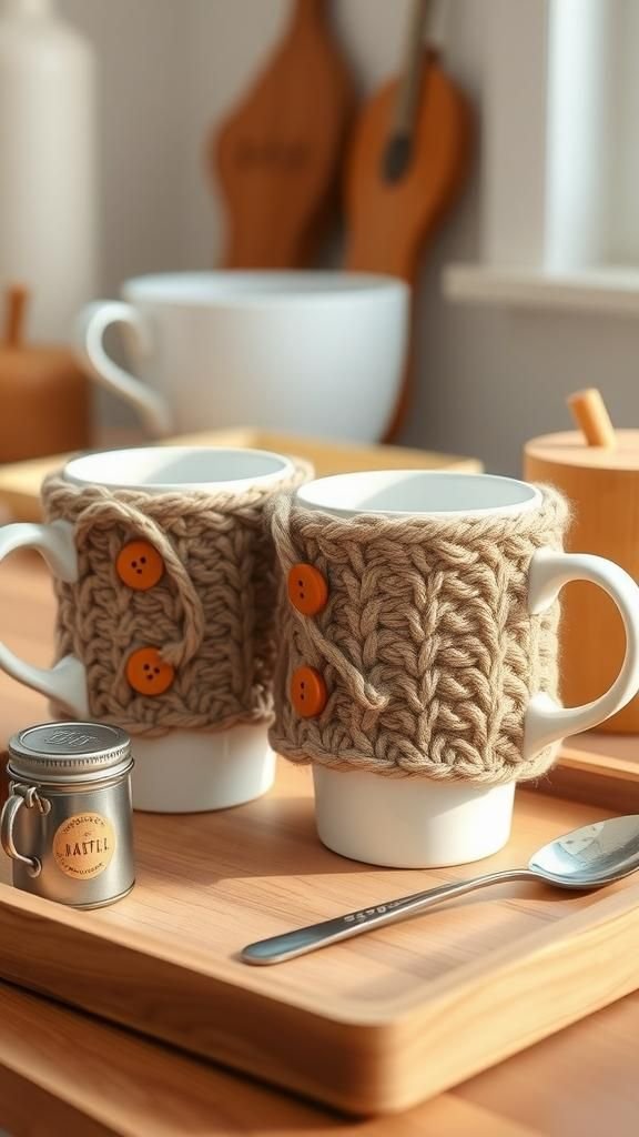 Snug Mug Cozy Set With Buttons