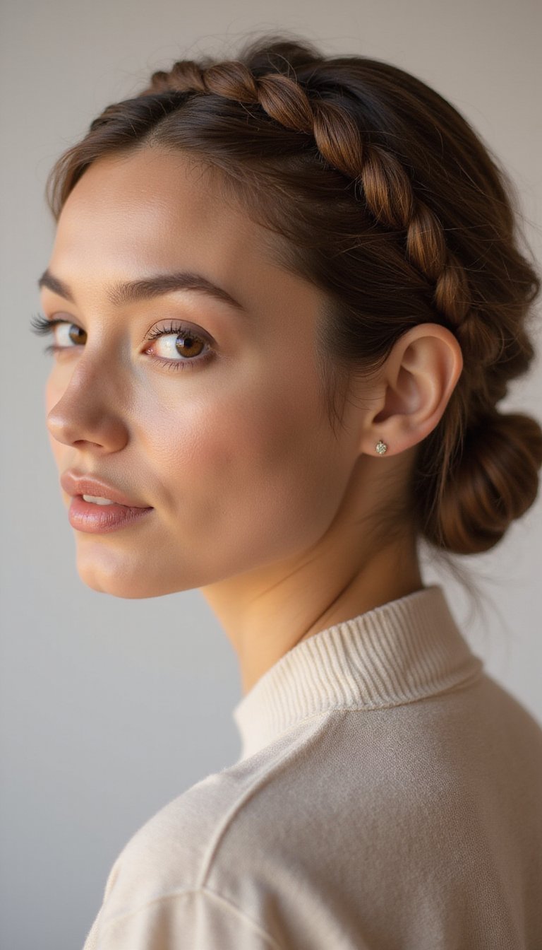 Rope Twist Low Bun For Medium Hair