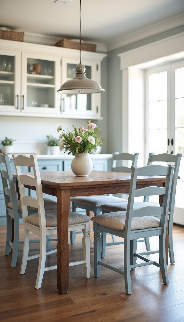 Chalk Painted Dining Chairs With Waxed Patina