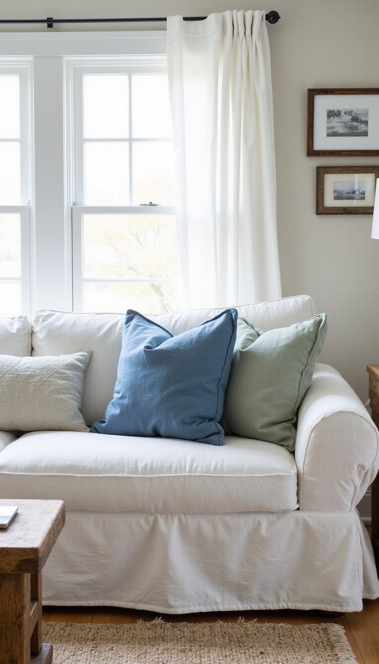 Drop Cloth Slipcovers For Budget Sofa Refresh