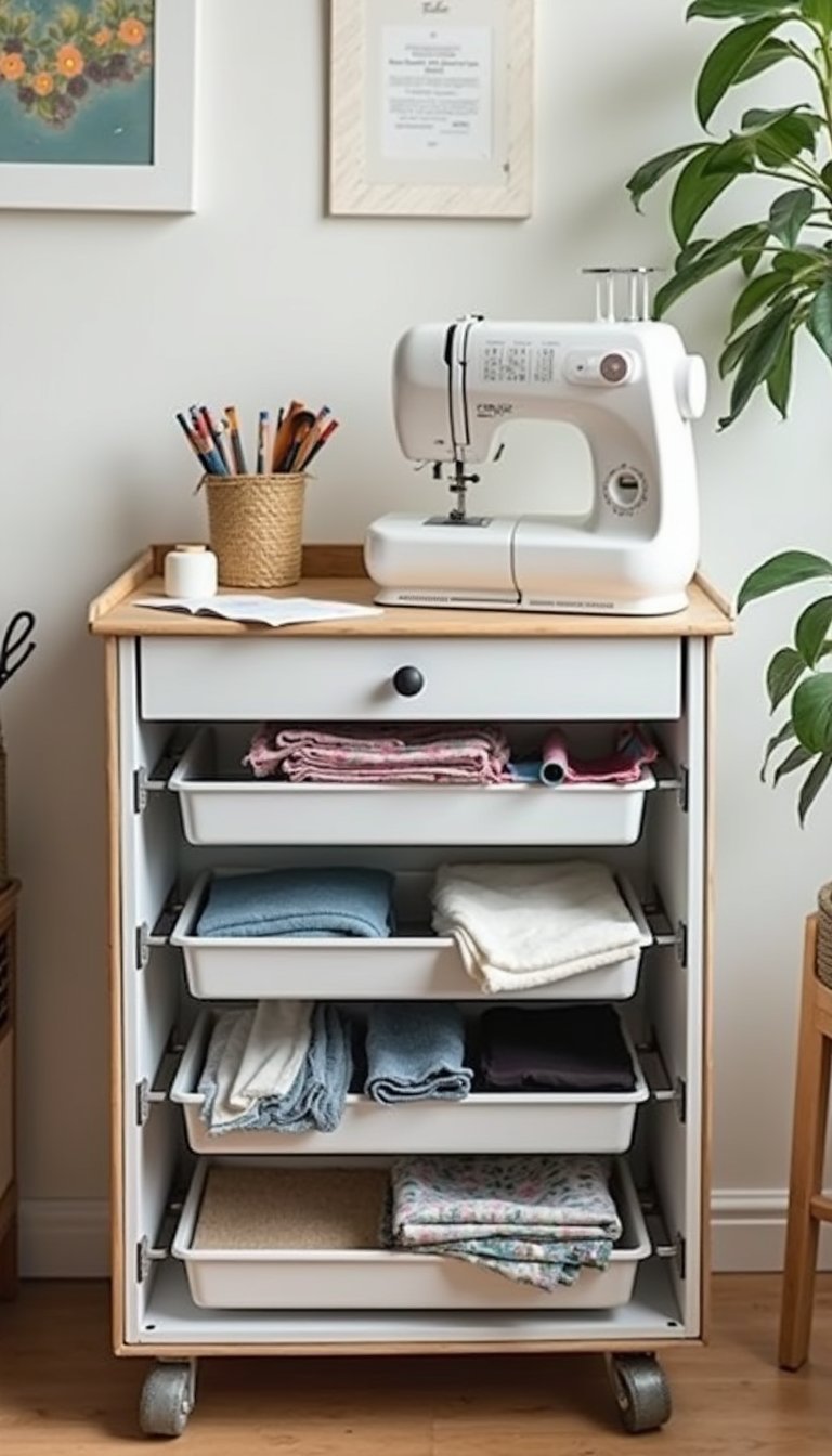 Carrito De Costura Compacto Para Proyectos Creativos