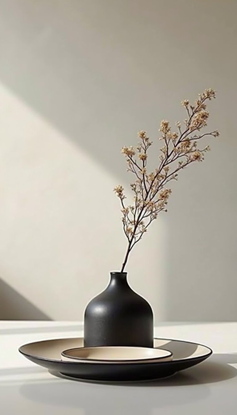 Centro Minimalista De Una Sola Tallo Seca