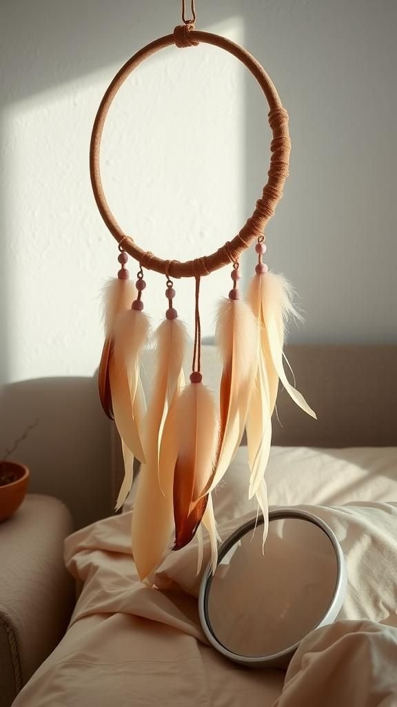Feather And Suede Dreamy Hoop Hanging