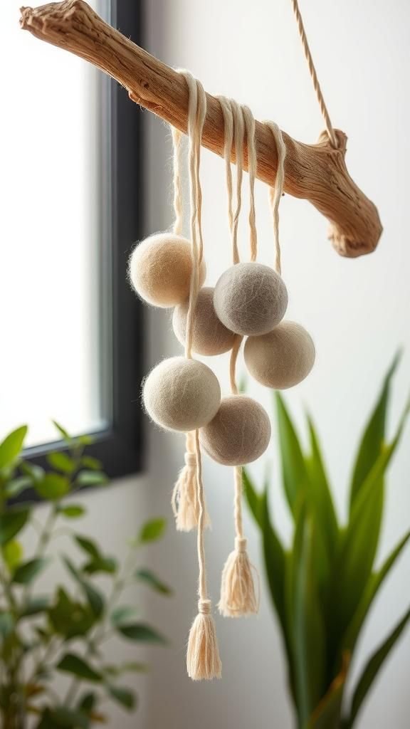 Felted Wool Pebble Wall Cascade