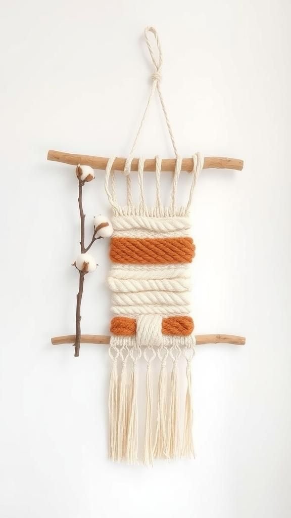 Geometric Driftwood And Rope Weaving